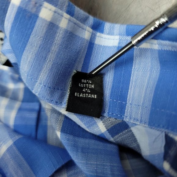 Ralph Lauren Mens S Shirt Black Label Button Down Blue Plaid Soft Washed Stretch - Picture 7 of 11